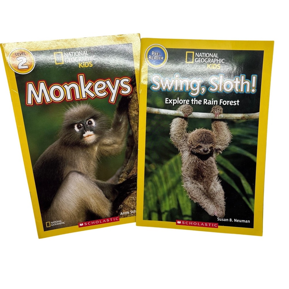 National Geographic Kids Monkeys Swing Sloth Leveled Readers Book‎ Level 2 & Pre
